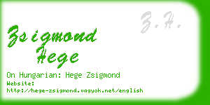 zsigmond hege business card